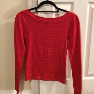 Free people long sleeve xs red top